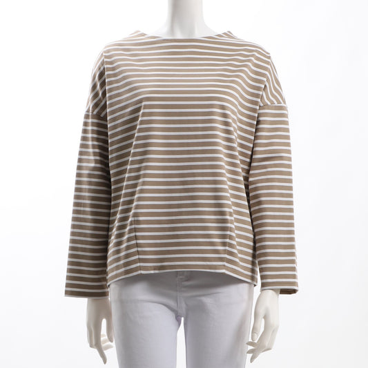 オフネックボーダー柄カットソー