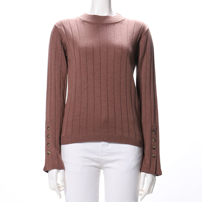 袖口ボタンニット