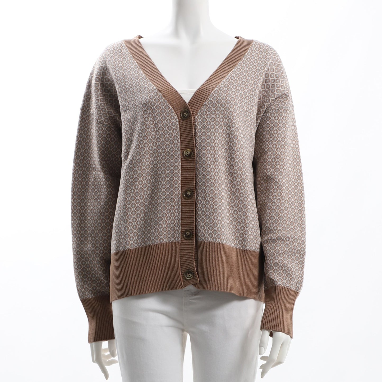 アンチピリング加工ジャガードカーディガン