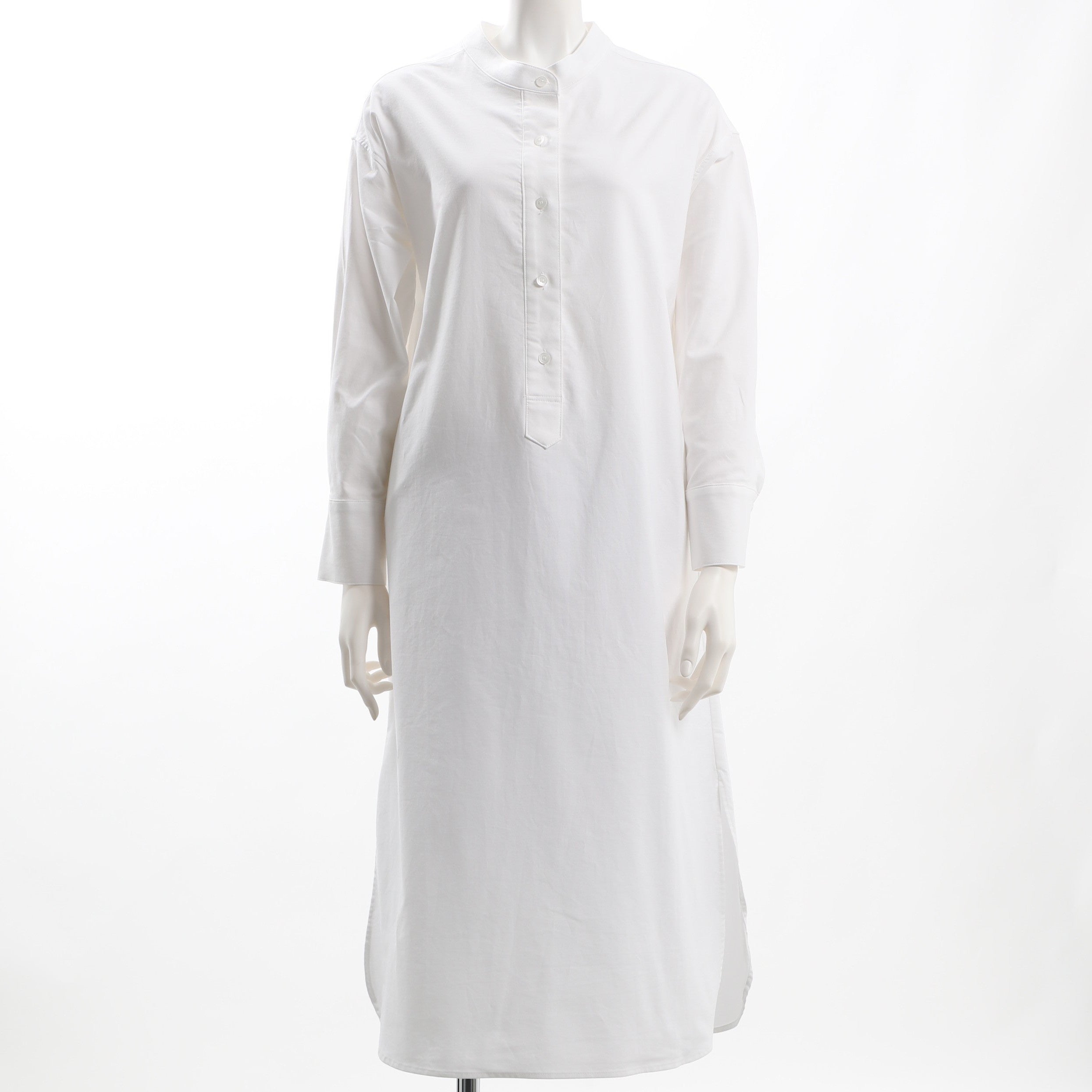 バンドカラーシャツワンピース