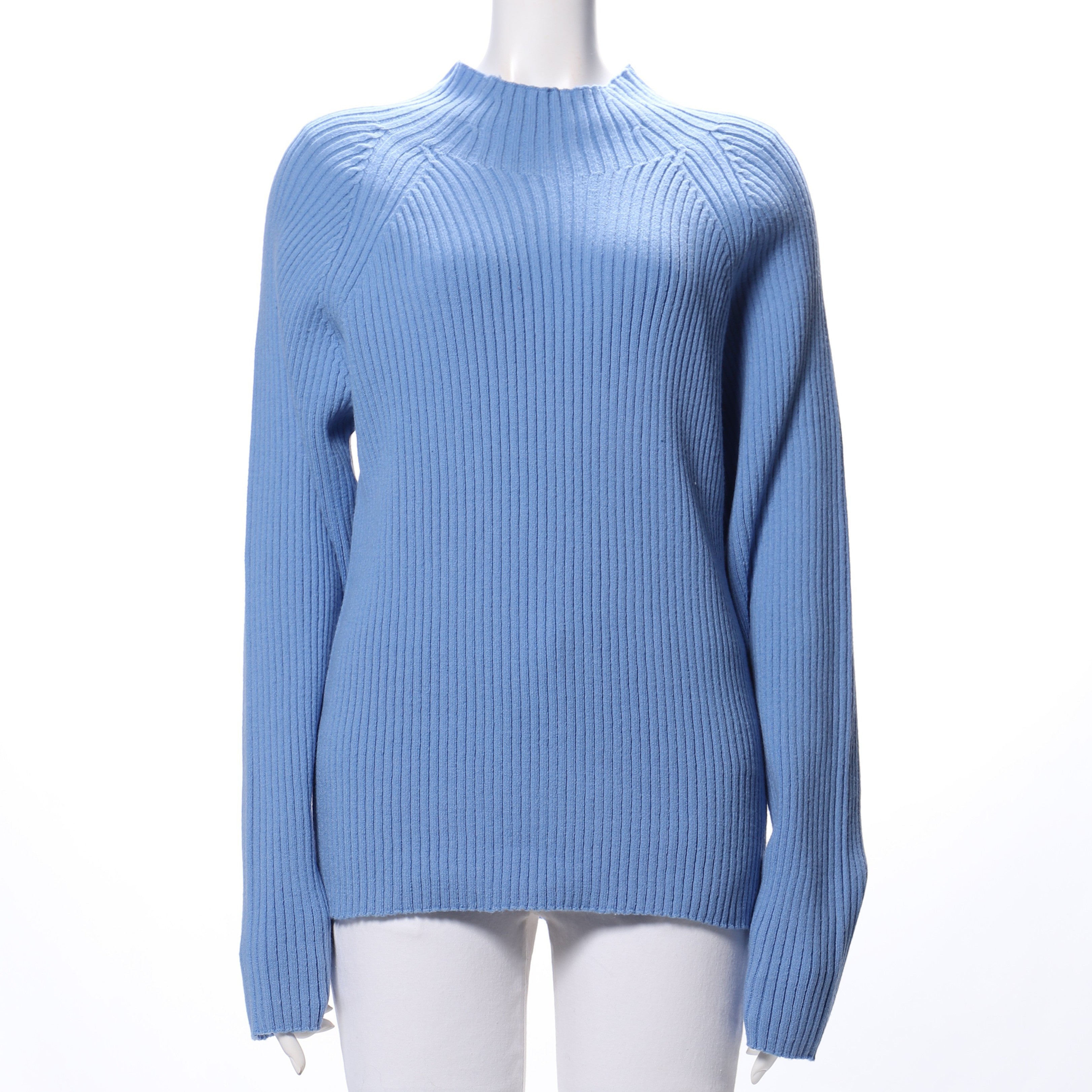 ボトルネックロングスリーブリブニット