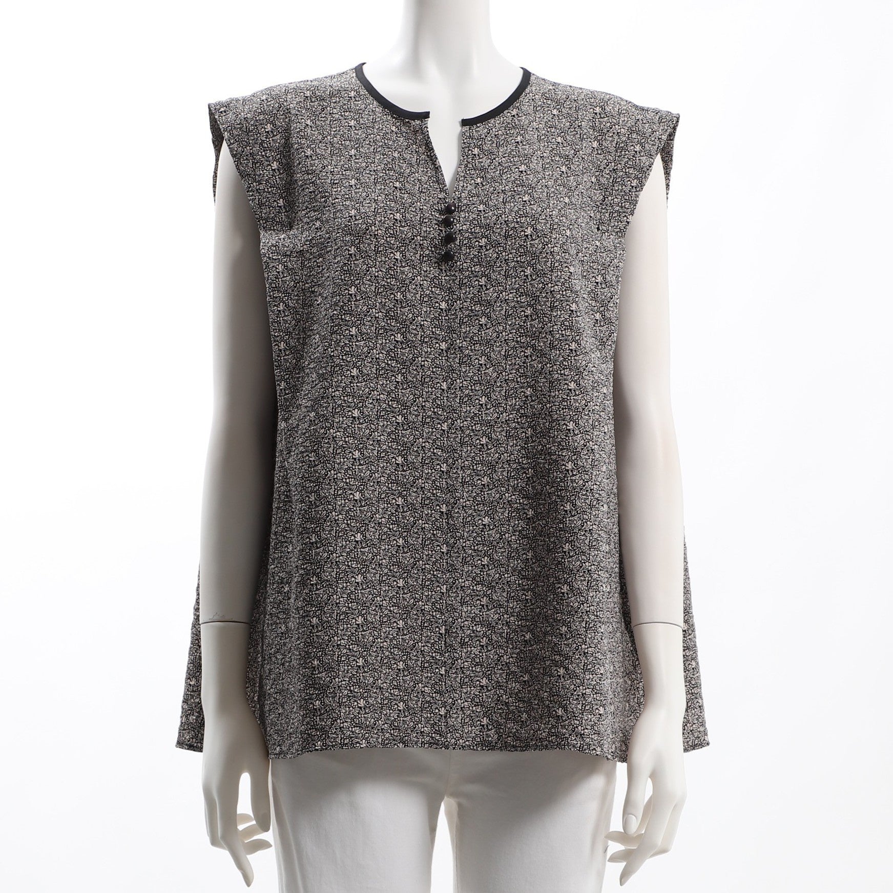 更紗フラワープリント総柄ブラウス