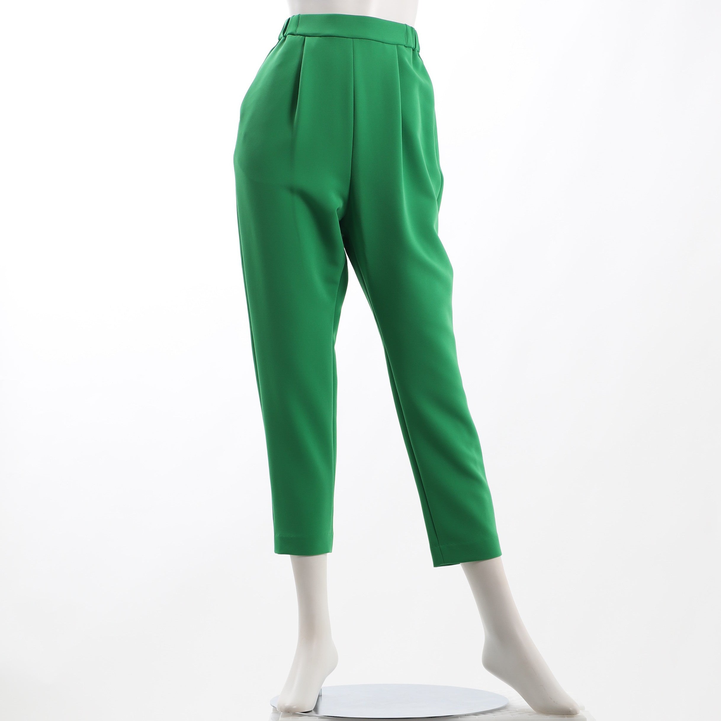 ストレッチクロスバックゴムテーパードパンツ