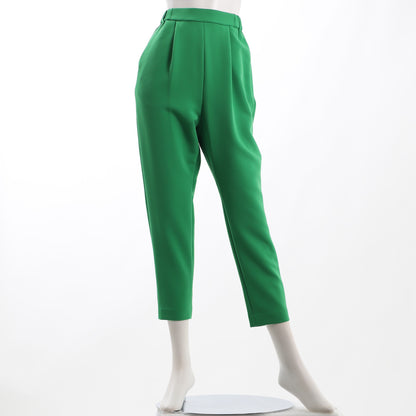 ストレッチクロスバックゴムテーパードパンツ