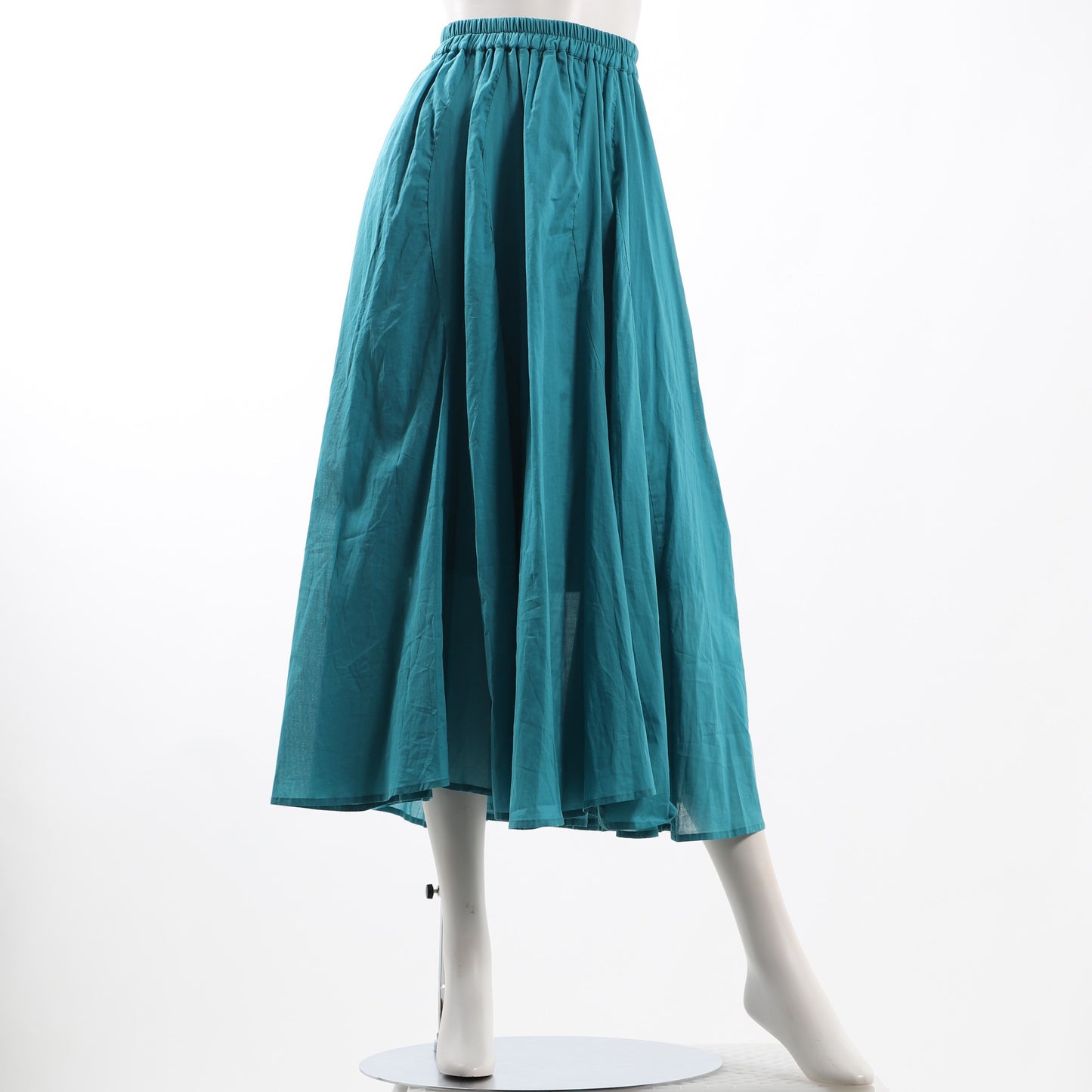 ウエスト総ゴムギャザーフレアスカート