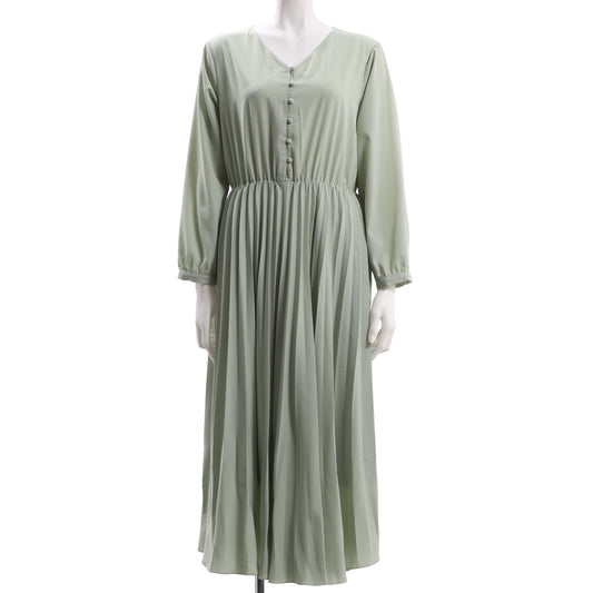 くるみボタンプリーツワンピース