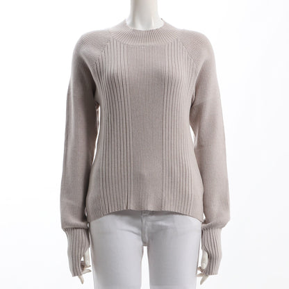 ラグランスリーブリブニット