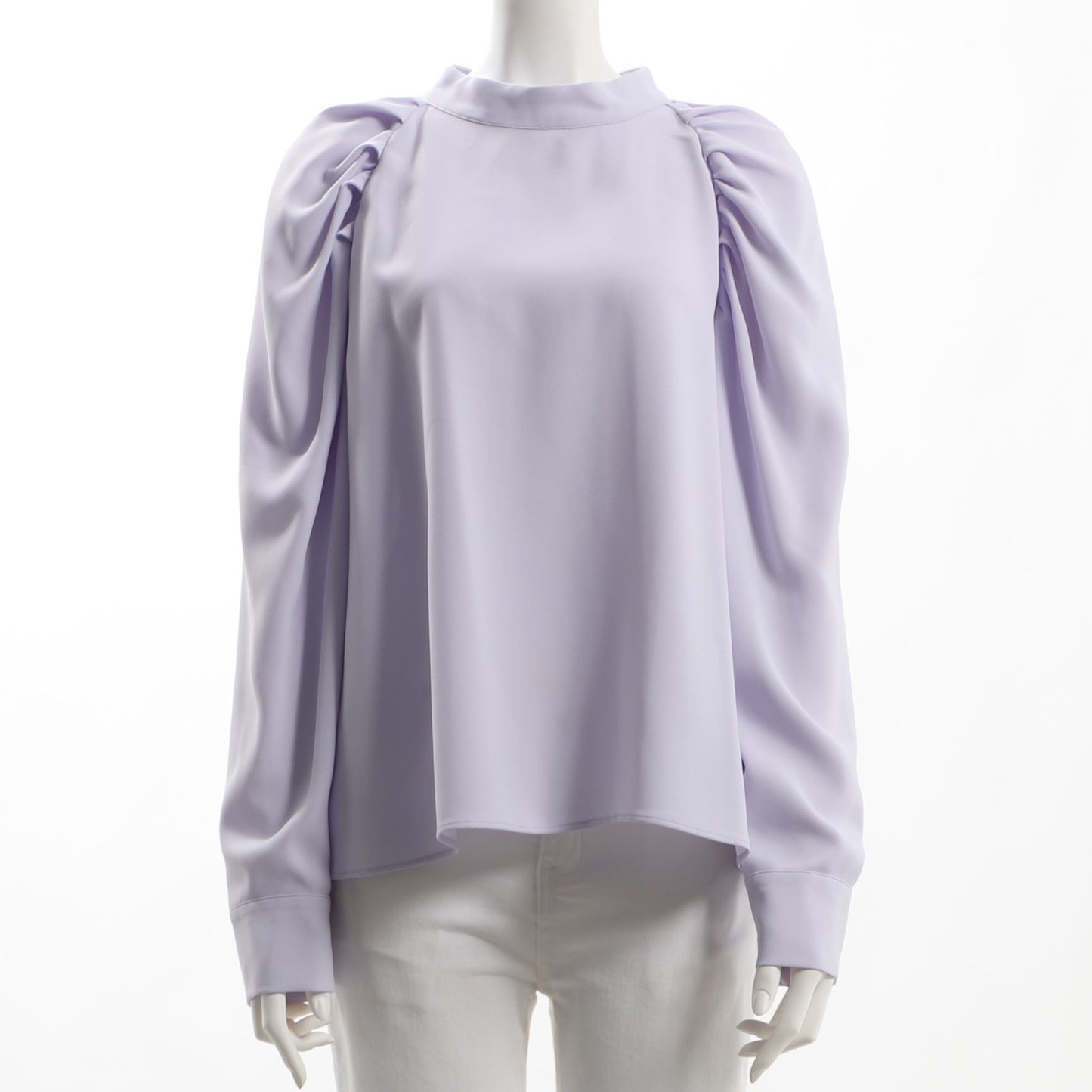 お袖デザインスタンドカラーブラウス