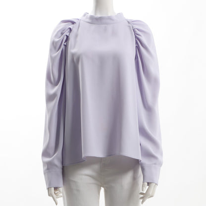 お袖デザインスタンドカラーブラウス