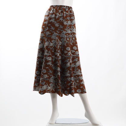 起毛フラワープリント花柄スカート