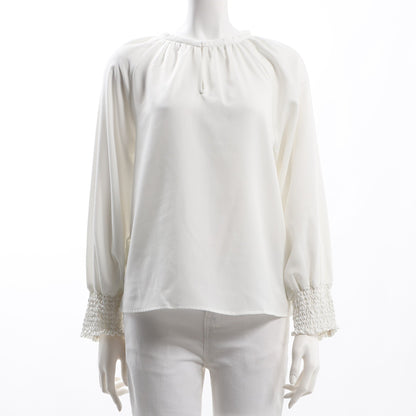 シャーリングギャザーネックブラウス