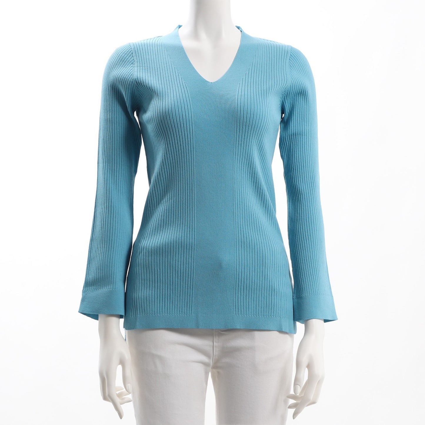 ランダムリブVネックニット