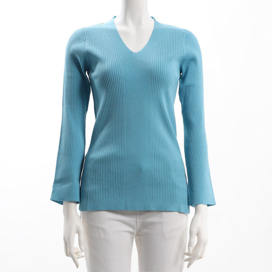 ランダムリブVネックニット