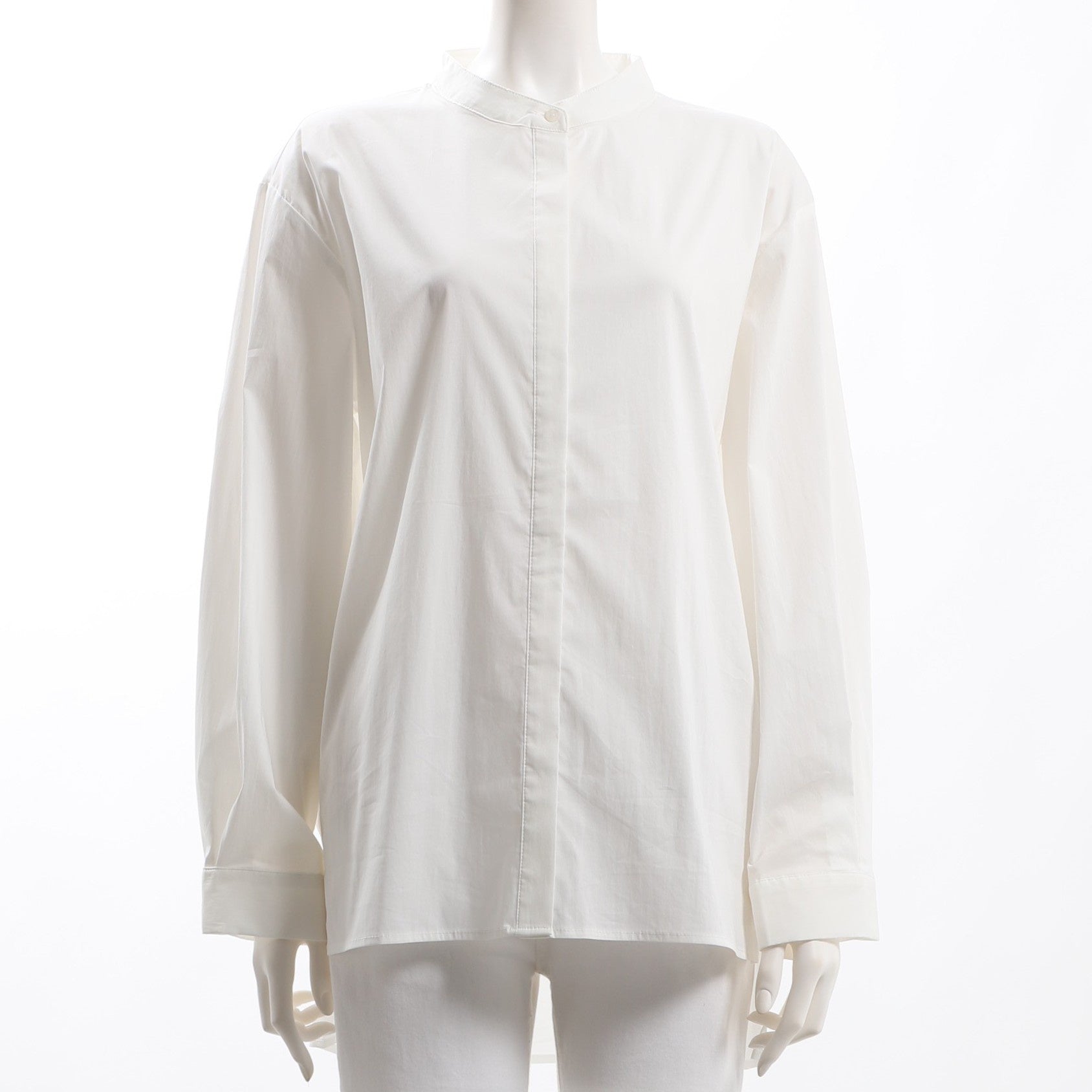 バックテールデザインバンドカラーシャツ