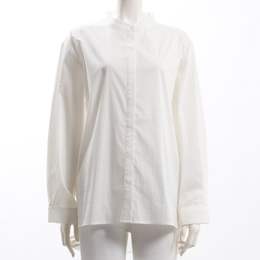 バックテールデザインバンドカラーシャツ