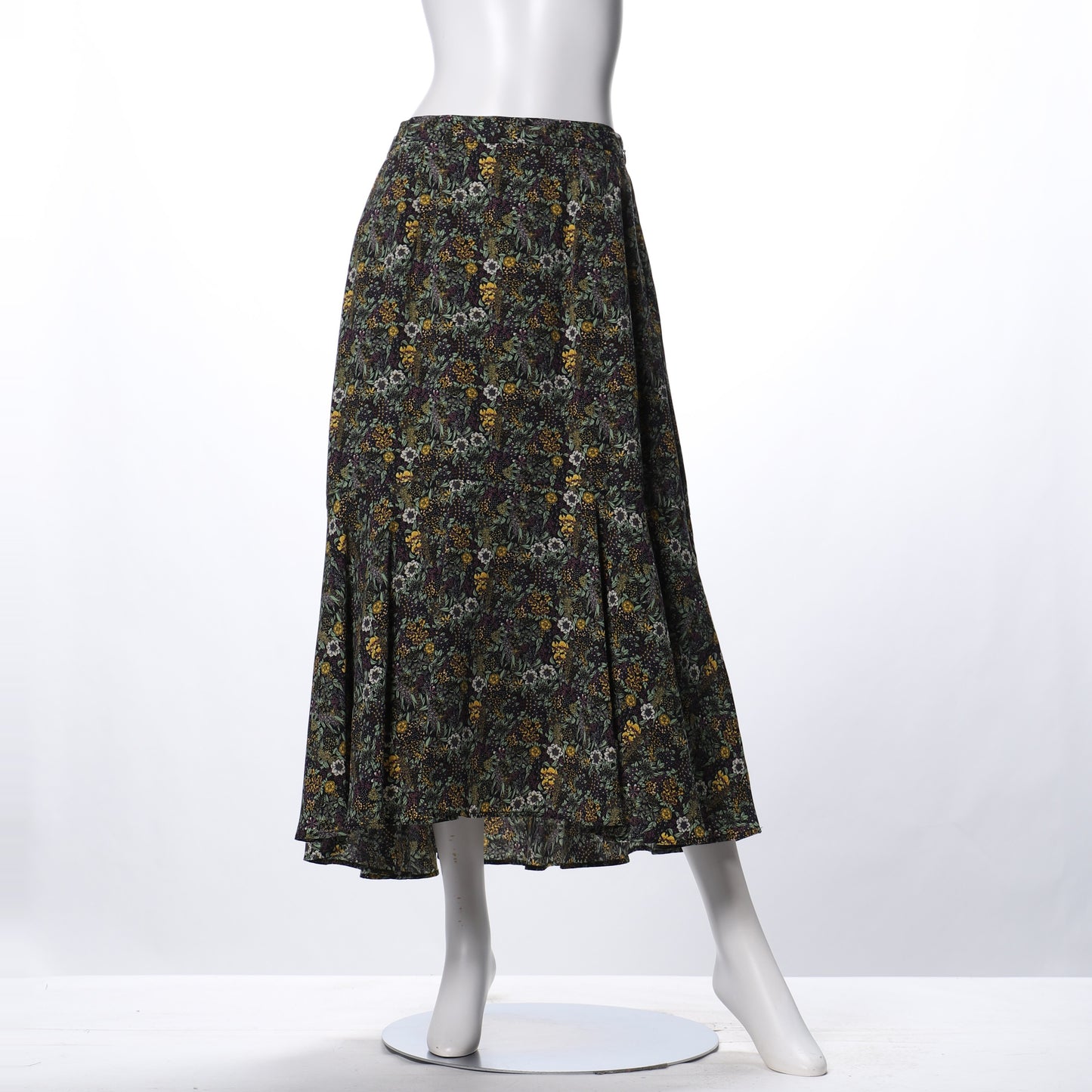 ダークフラワープリントフィッシュテールスカート