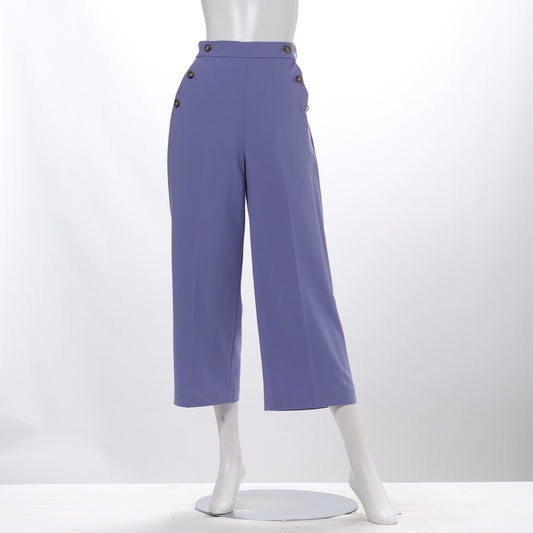 サイドボタンデザインワイドパンツ