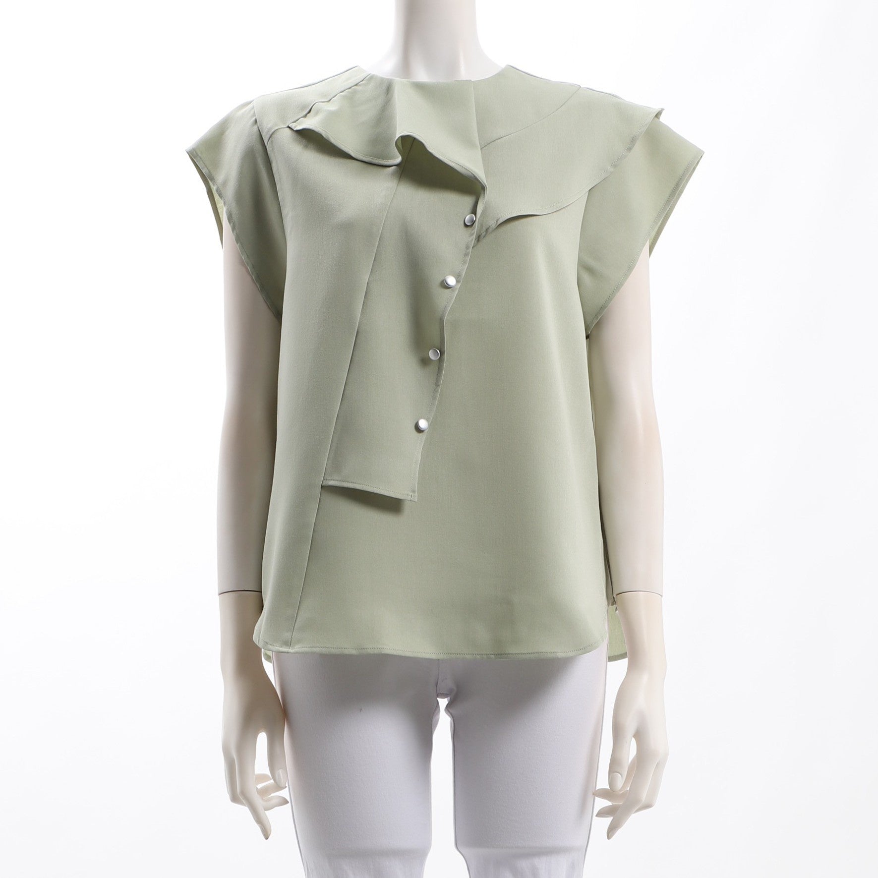 フリルデザインアシンメトリーブラウス