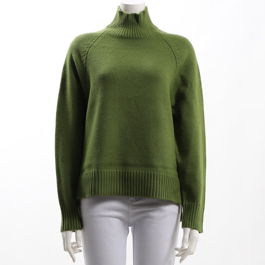 ハイネックラグランスリーブニット