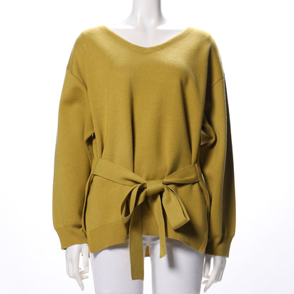 ウエストリボンVネックニット