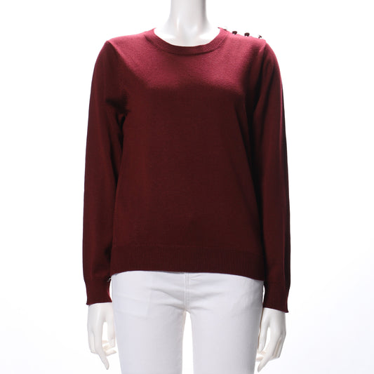 ショルダーボタンクルーネックニット