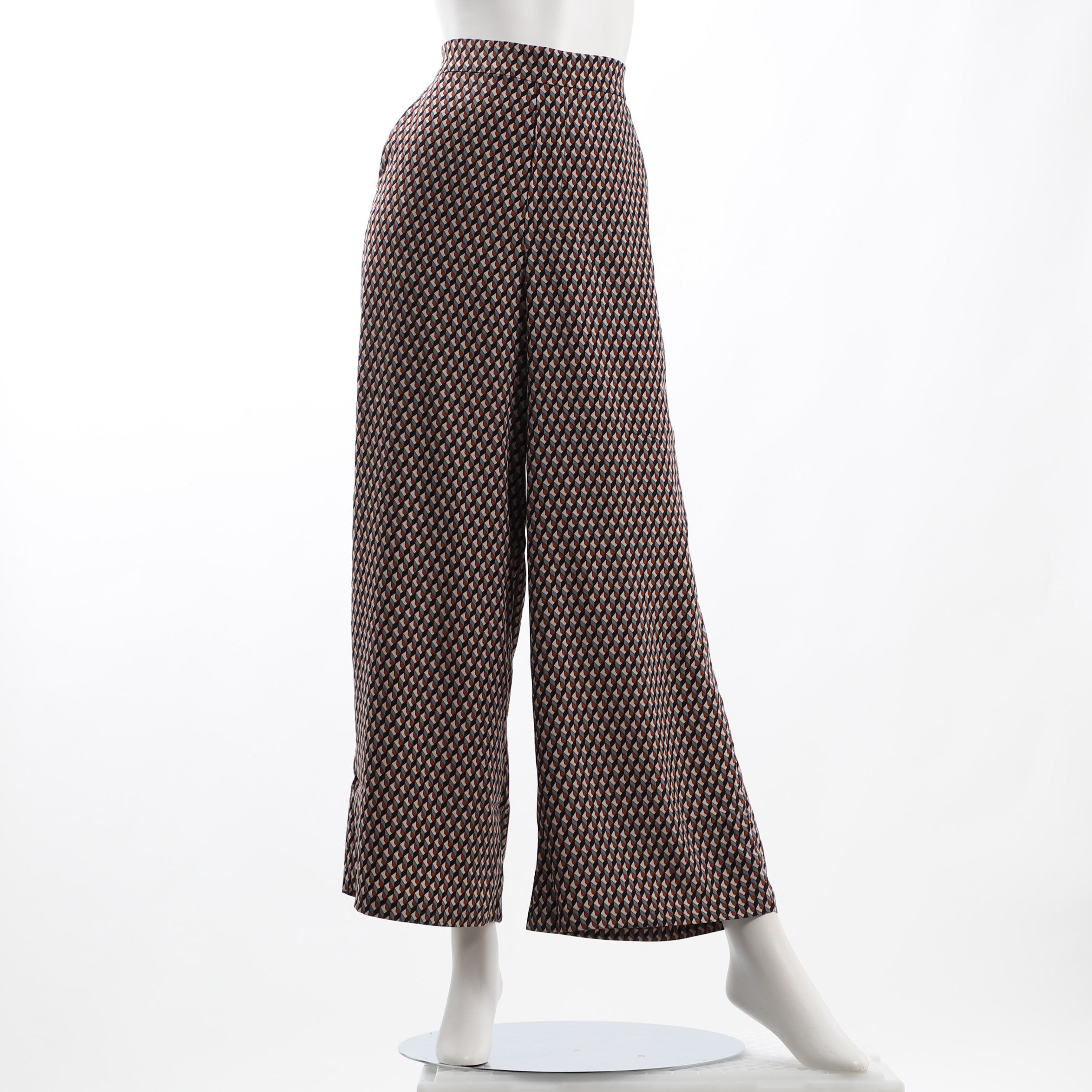 幾何学模様ワイドパンツ