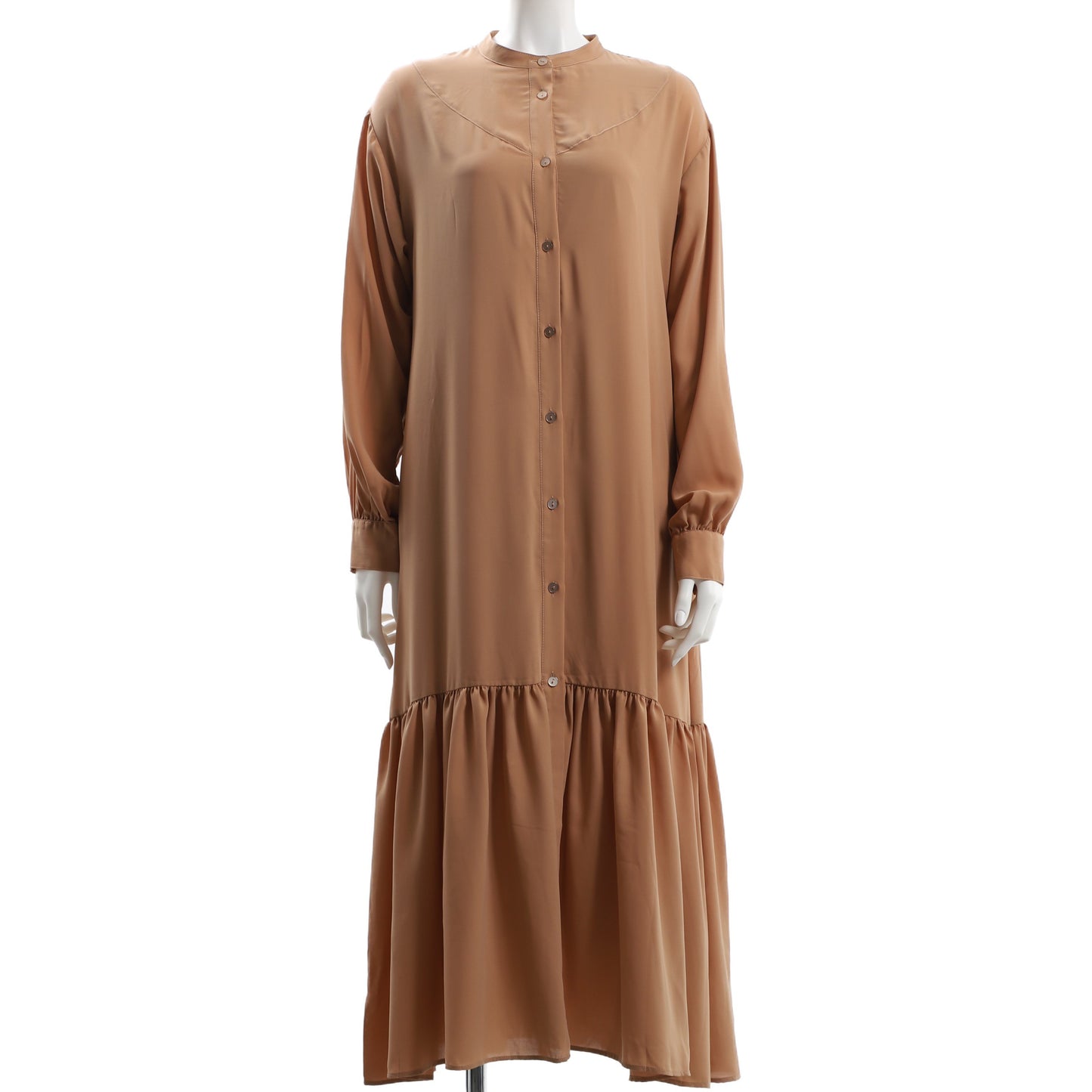 バンドカラーティアードワンピース