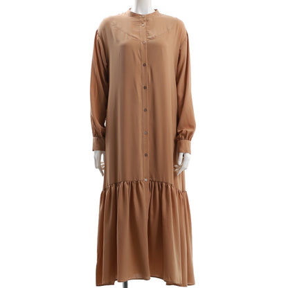 バンドカラーティアードワンピース