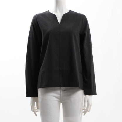 オープンフロントネックブラウス