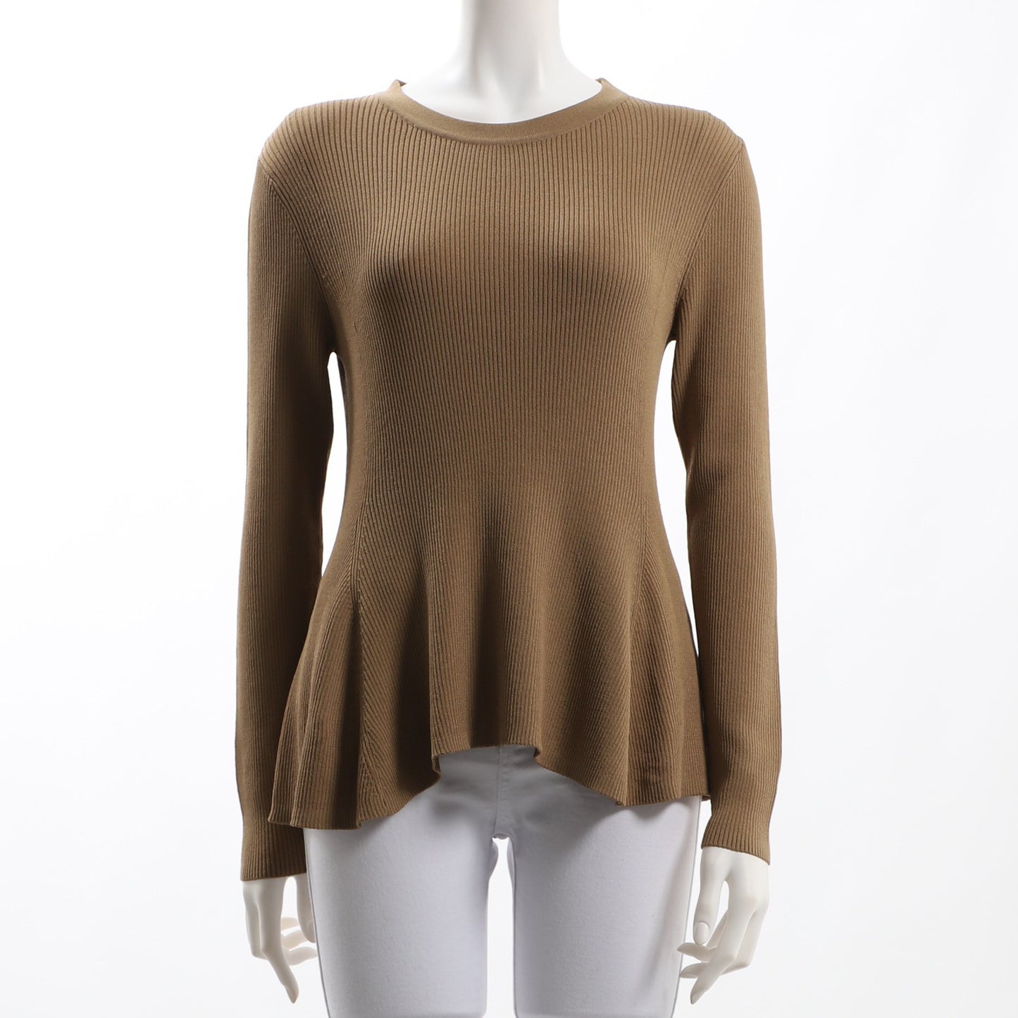 ぺプラムデザインリブニット