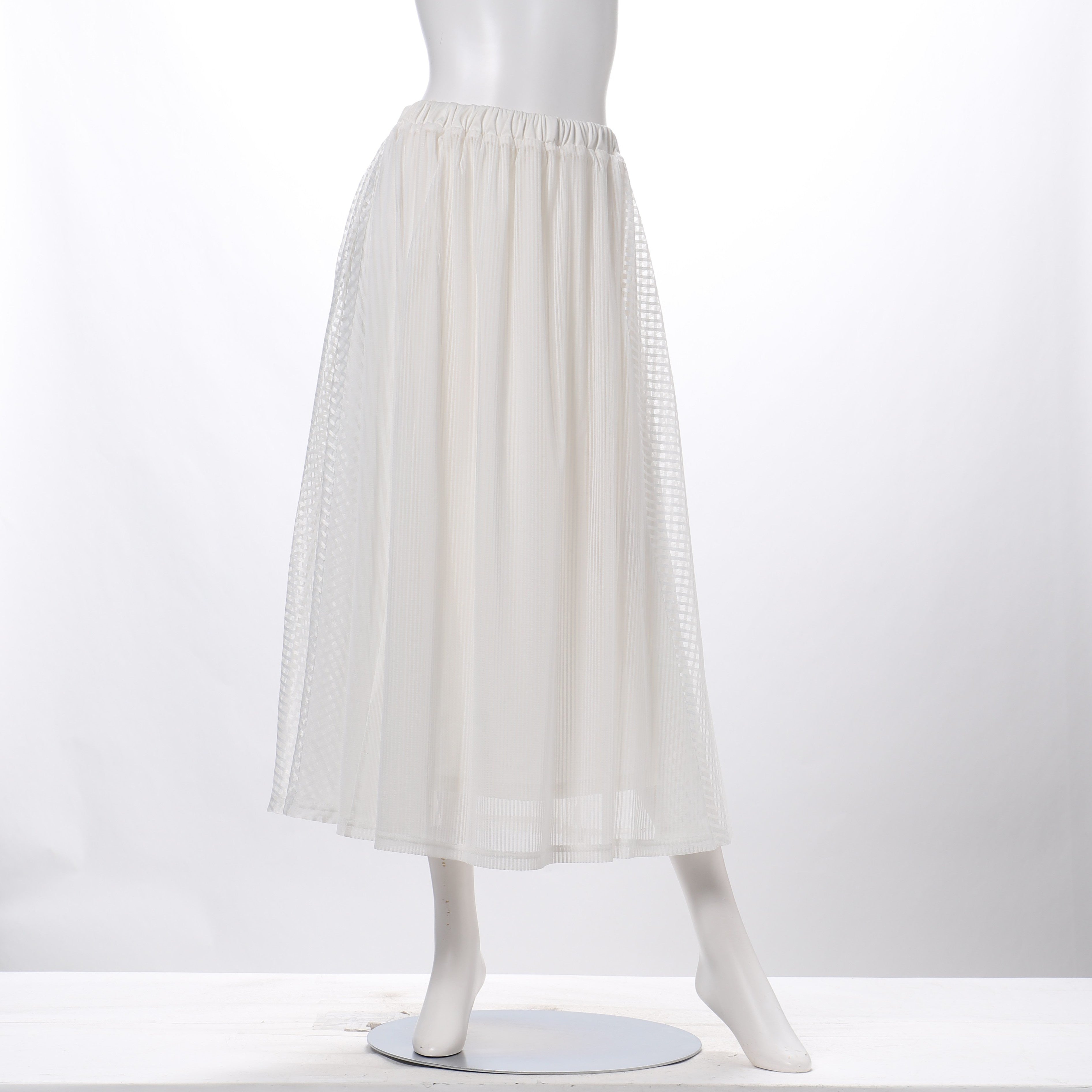 織り柄切り替えフレアスカート