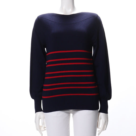 ボーダー柄フィットニット