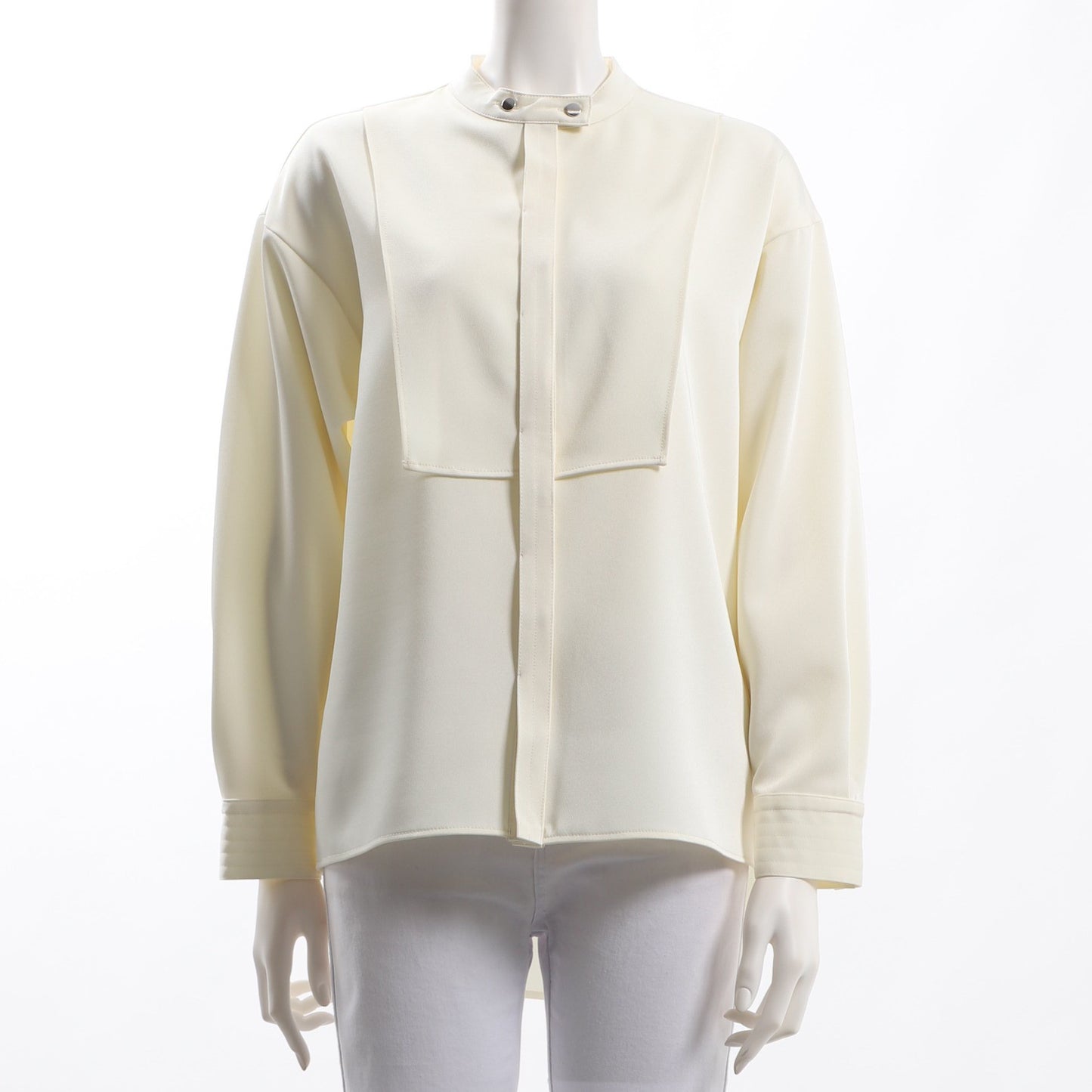 ドロップショルダーバンドカラーブラウス