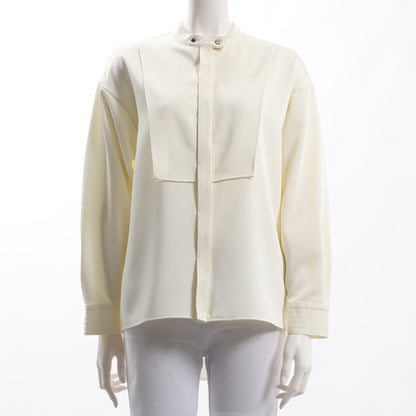 ドロップショルダーバンドカラーブラウス