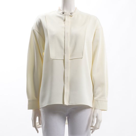 ドロップショルダーバンドカラーブラウス