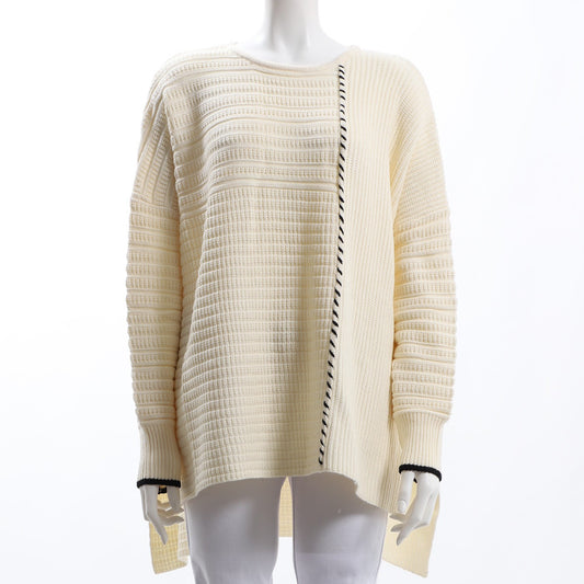 ステッチ配色バックテールミドルゲージニット