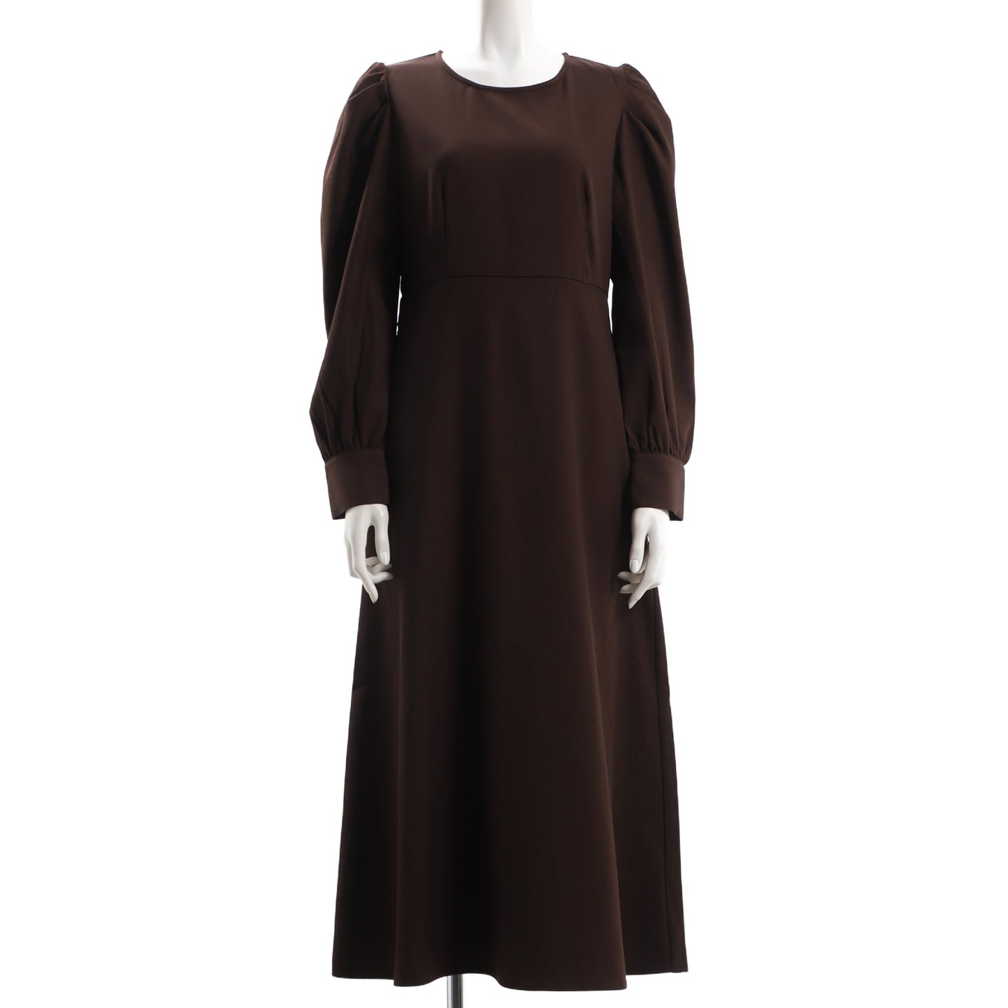 肩ギャザーフレアワンピース