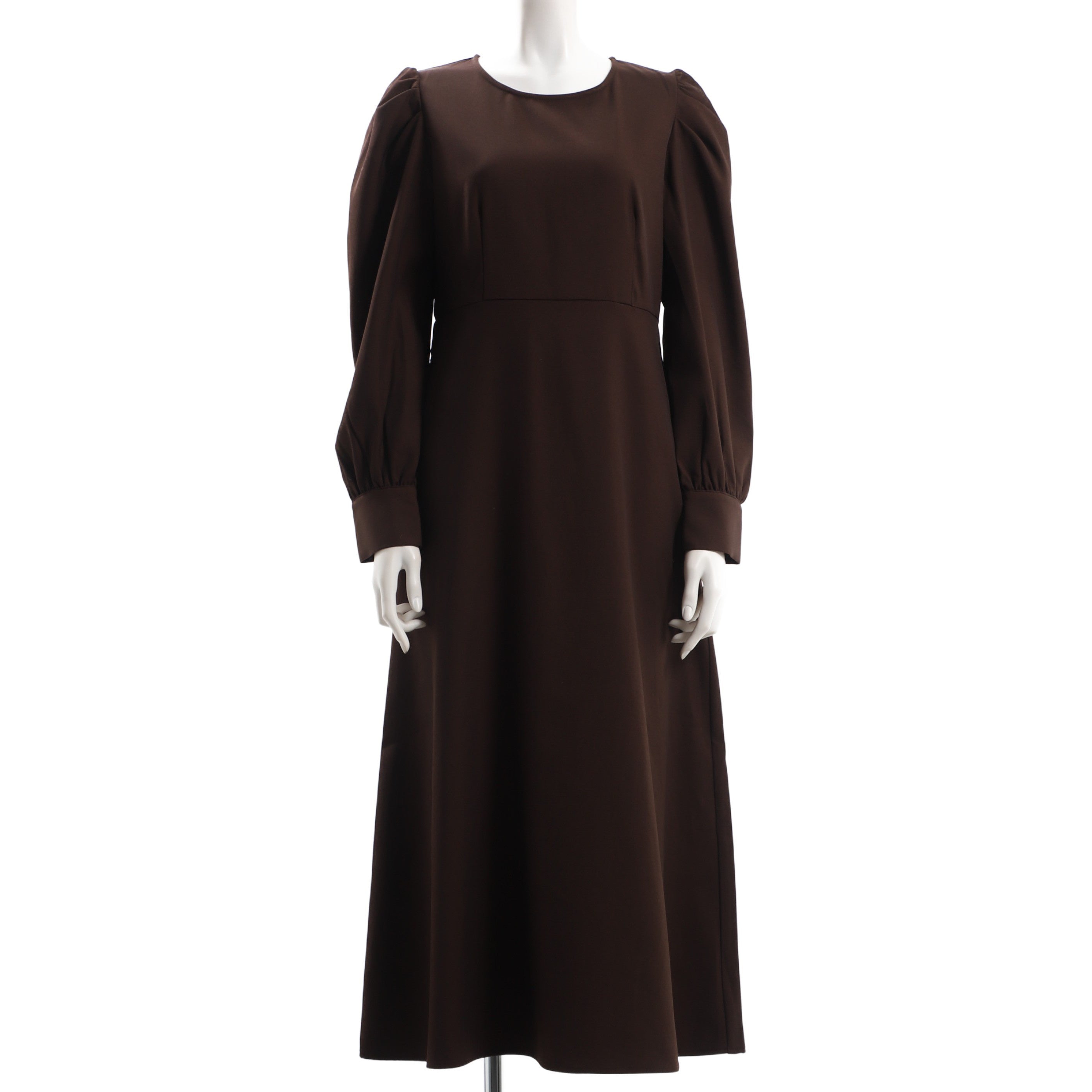 肩ギャザーフレアワンピース