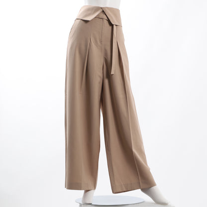 ウエスト折り返しデザインワイドパンツ