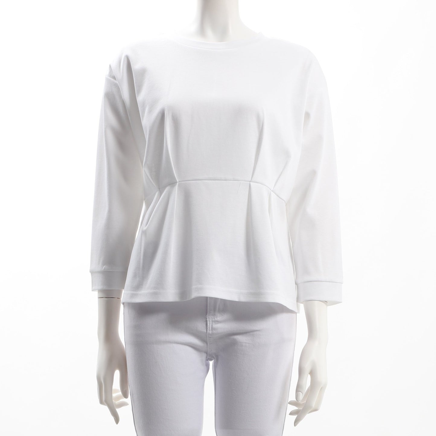 ペプラムデザインクルーネックカットソー