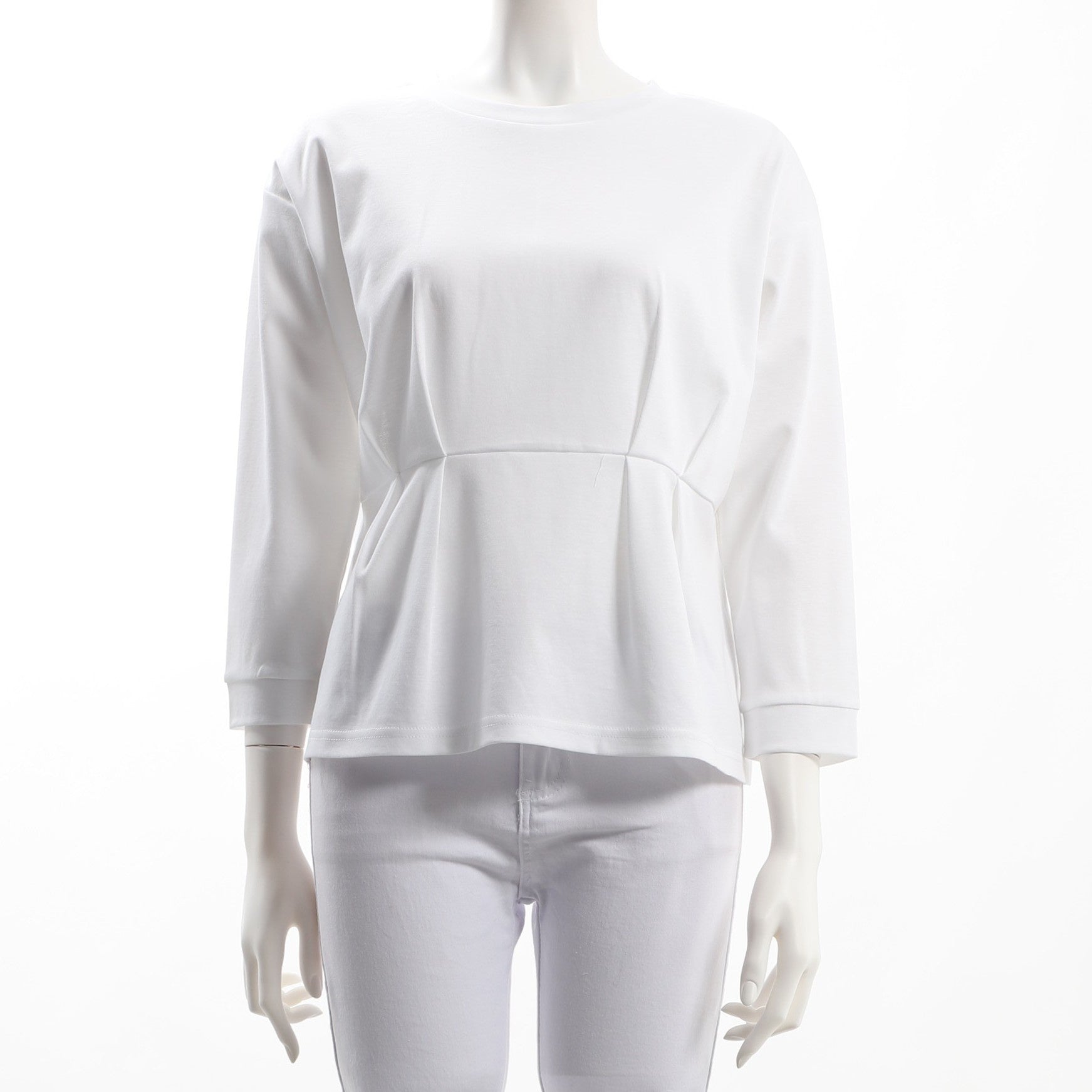 ペプラムデザインクルーネックカットソー