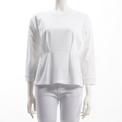 ペプラムデザインクルーネックカットソー