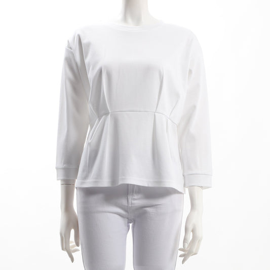 ペプラムデザインクルーネックカットソー