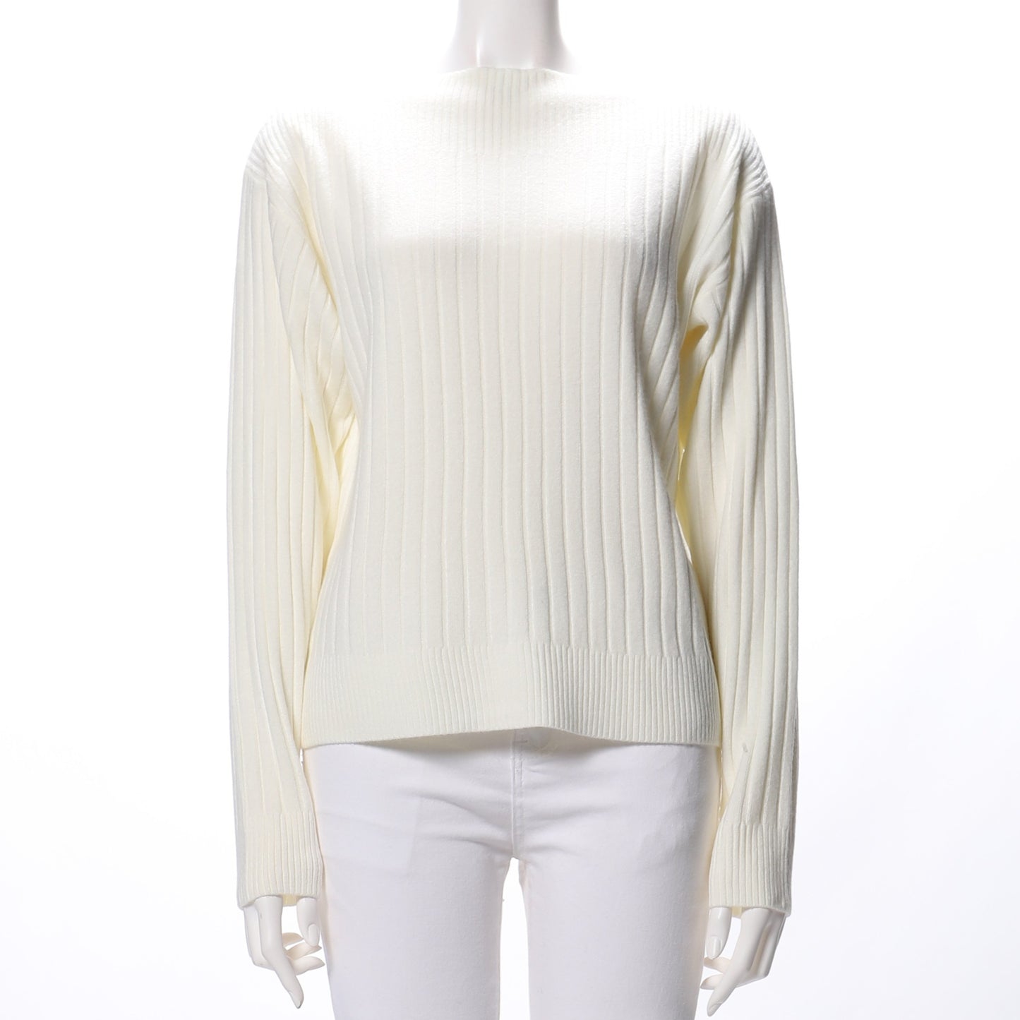 スラッシュドネックリブニット