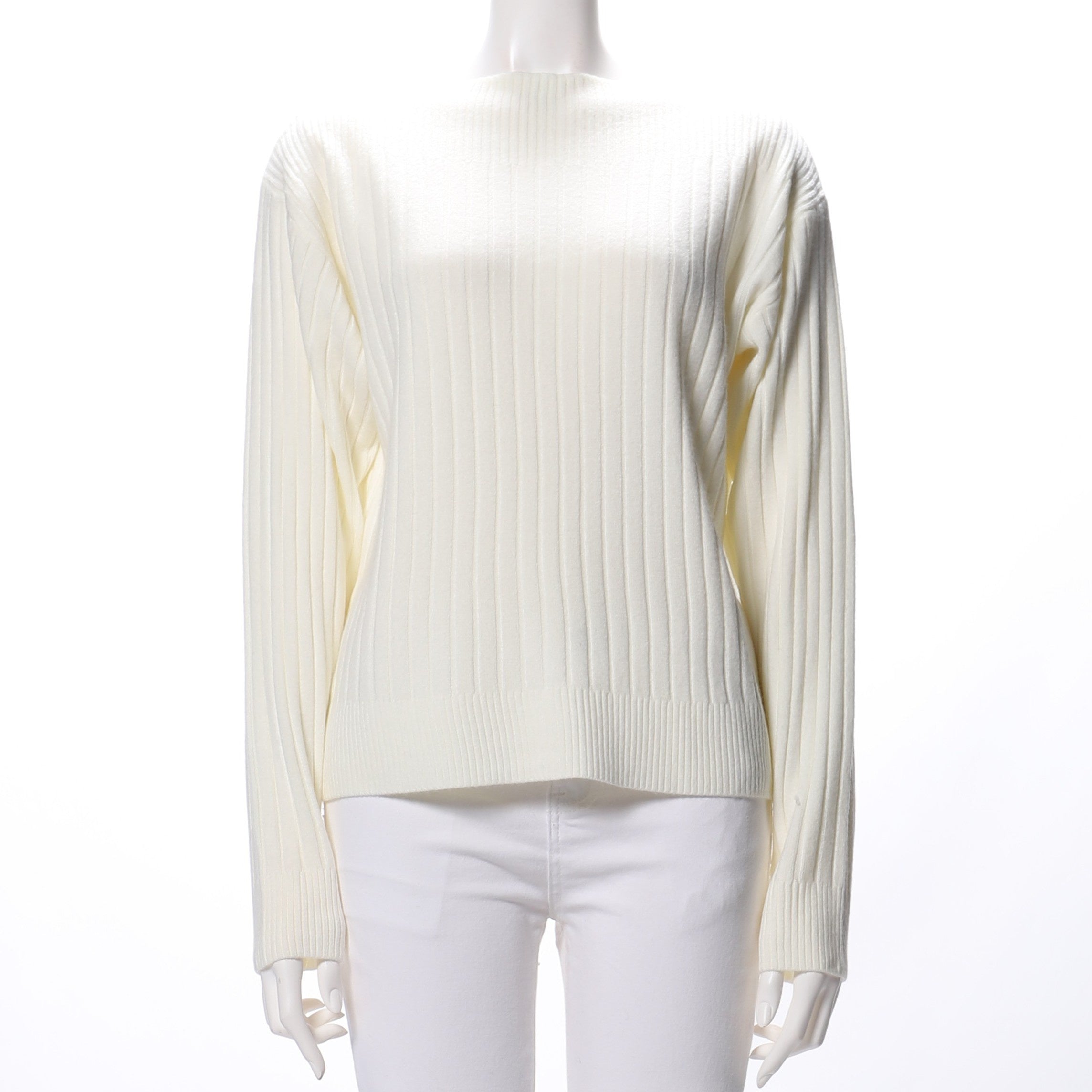 スラッシュドネックリブニット