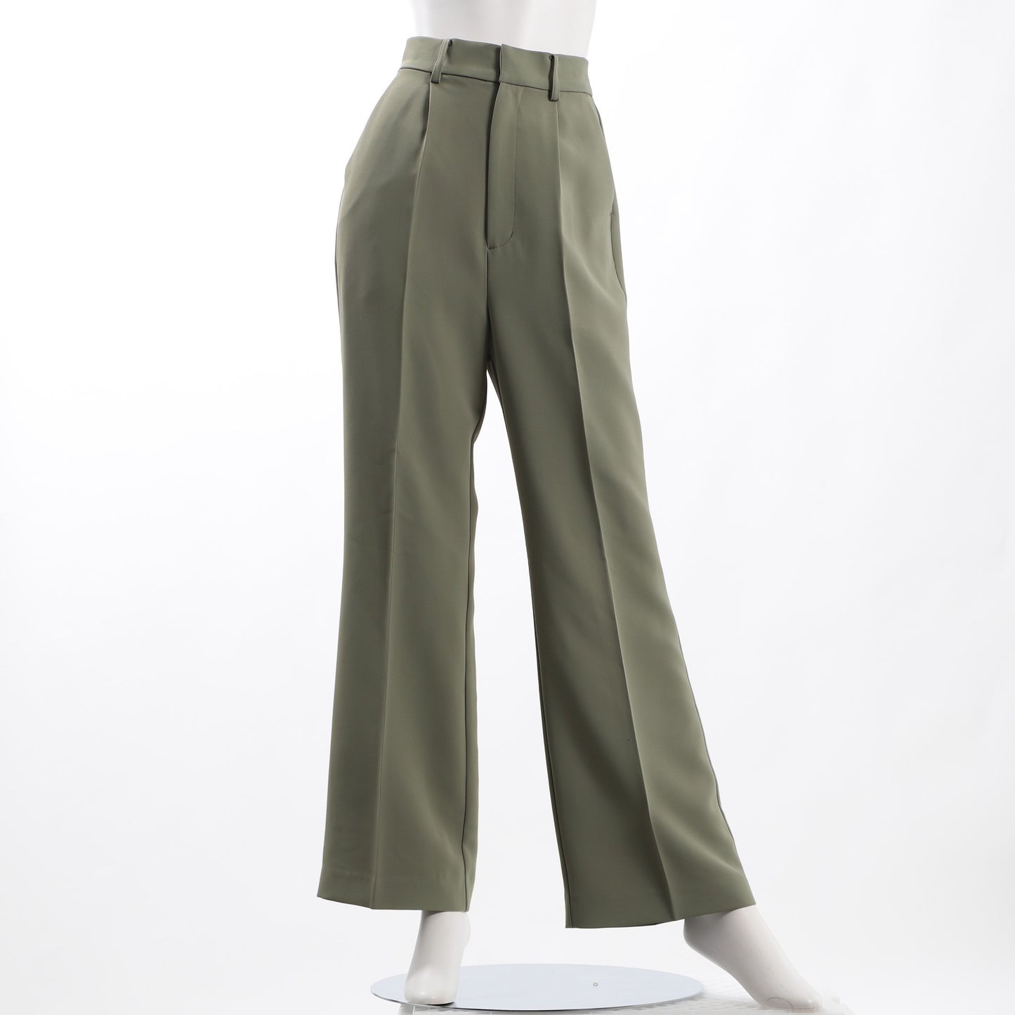 しわになりにくいストレッチツイルワイドパンツ