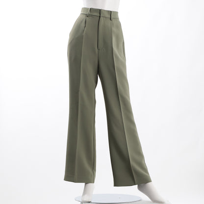 しわになりにくいストレッチツイルワイドパンツ