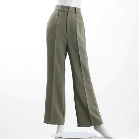 しわになりにくいストレッチツイルワイドパンツ