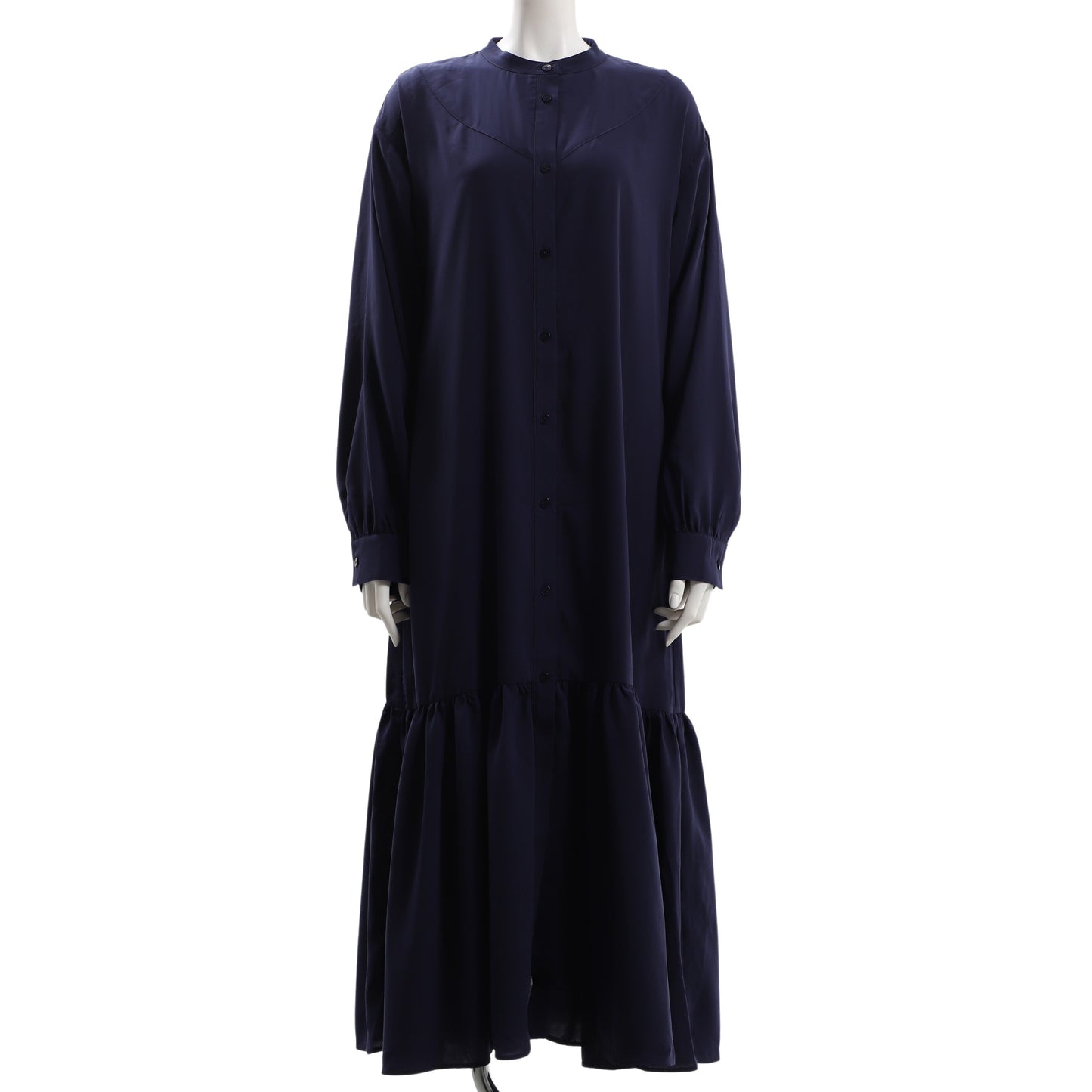 バンドカラーティアードワンピース