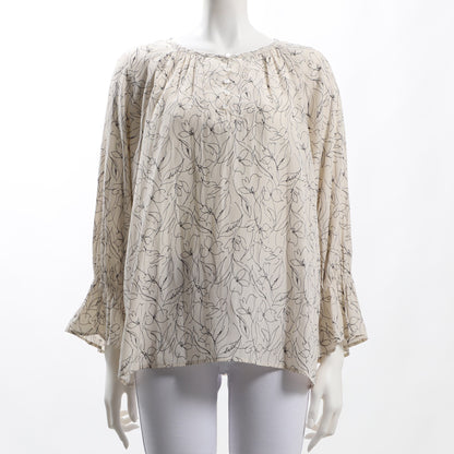 ラインプリント柄ブラウス